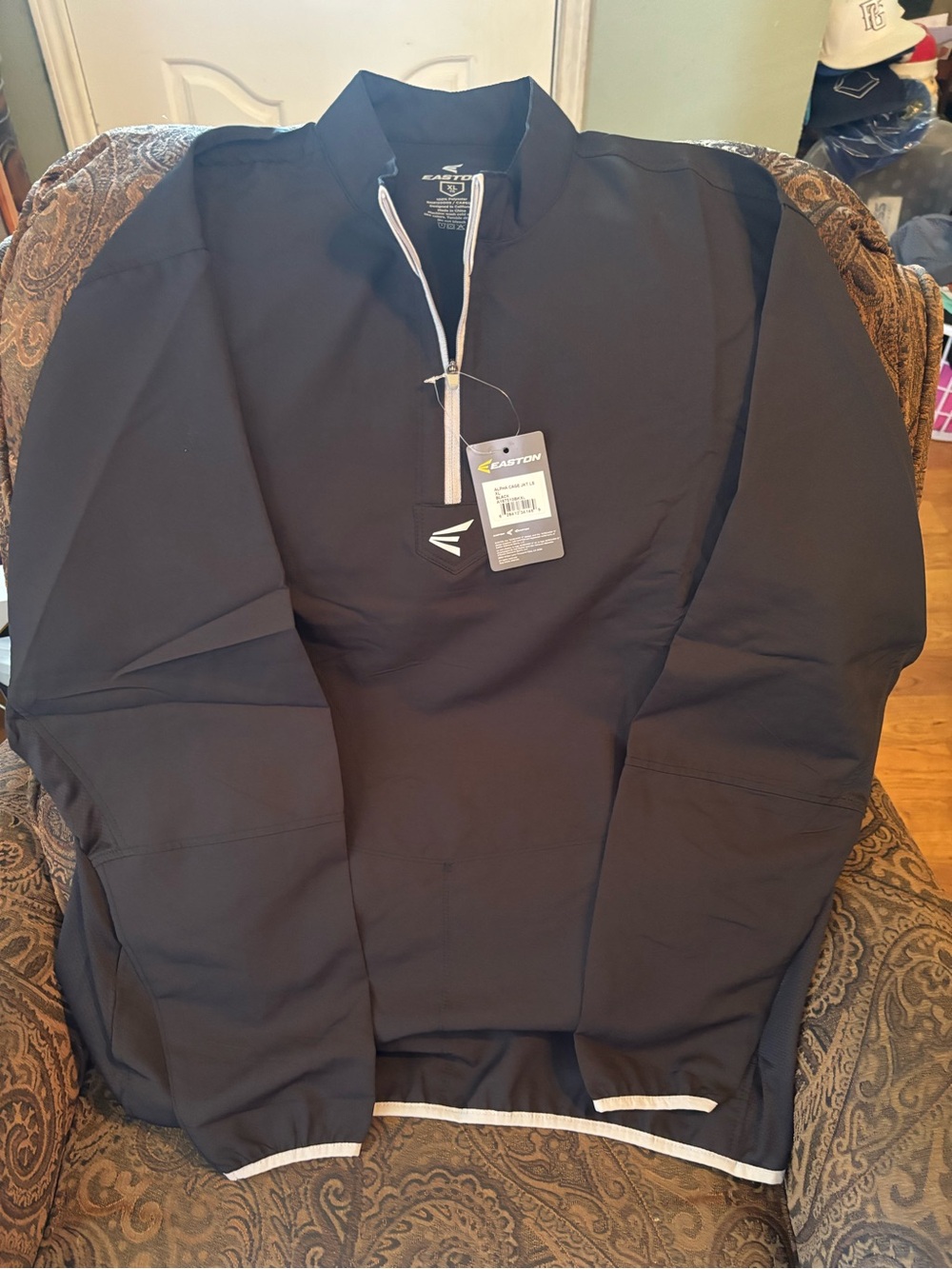 Easton Black Quarter-Zip Training Top with White Trim